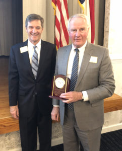 Attorney Nick Fountain accepting the John B. McMillan Award